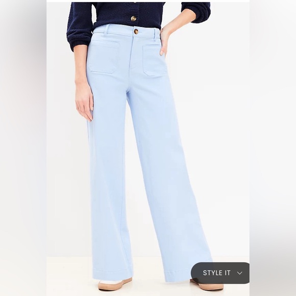 LOFT Pants - TALL Palmer wide leg pant in twill